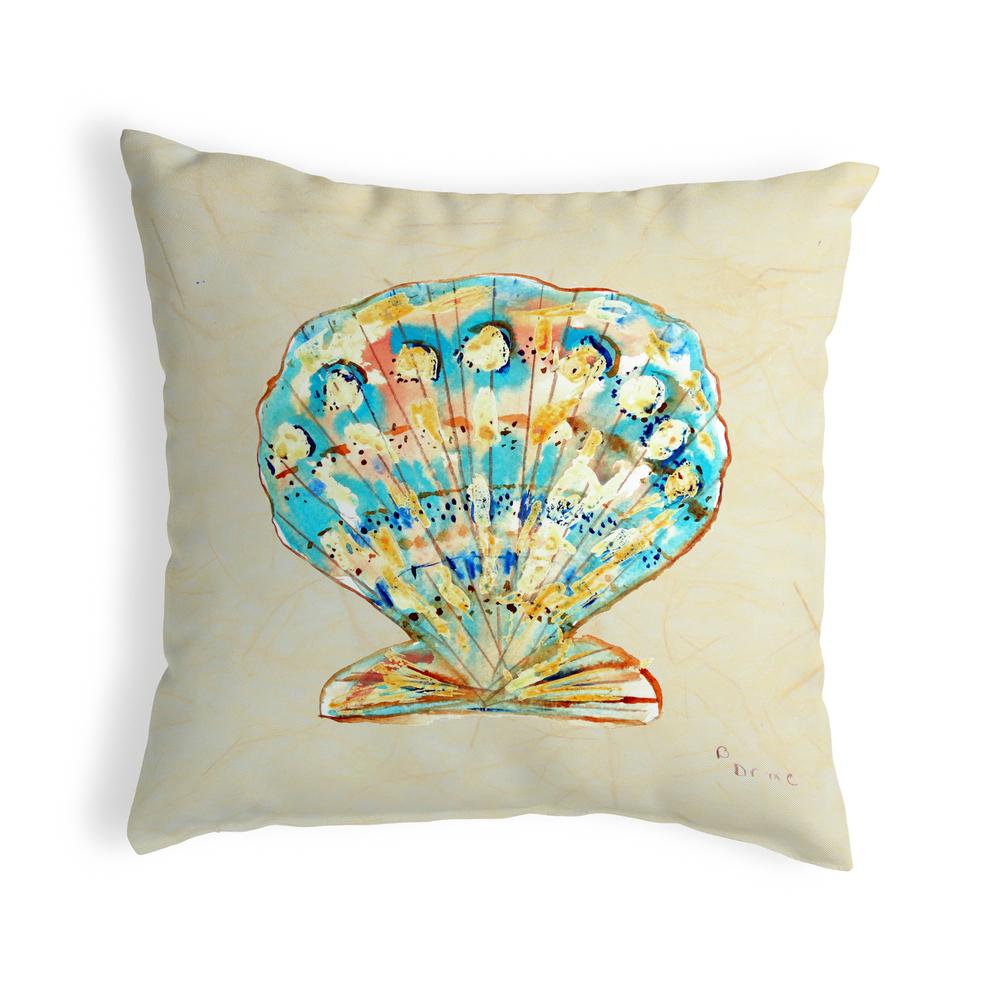 Teal Scallop No Cord Pillow 18x18. Picture 1