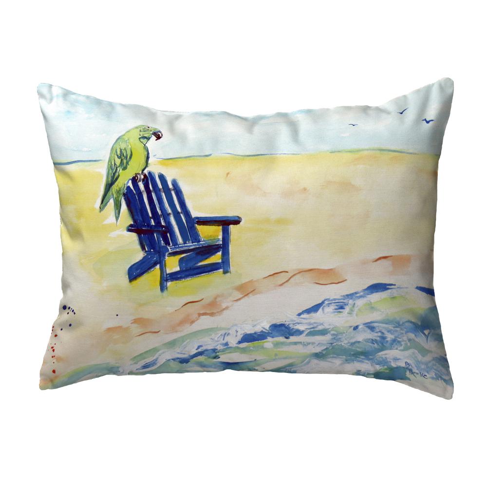 Parrot & Chair No Cord Pillow 16x20. Picture 1