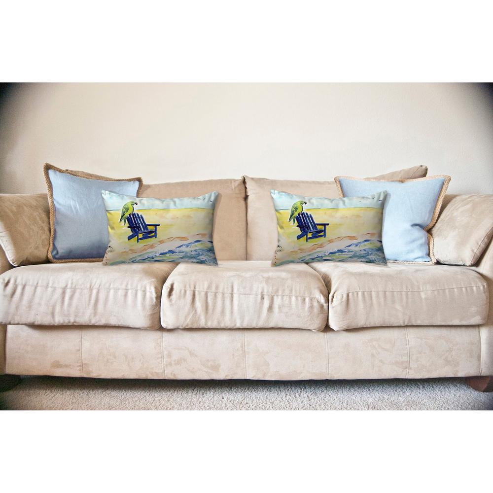 Parrot & Chair No Cord Pillow 16x20. Picture 2