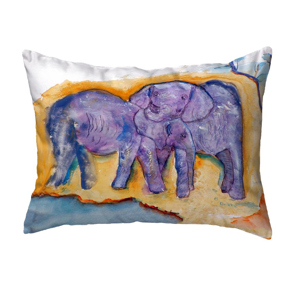 Elephants No Cord Pillow 16x20. Picture 1