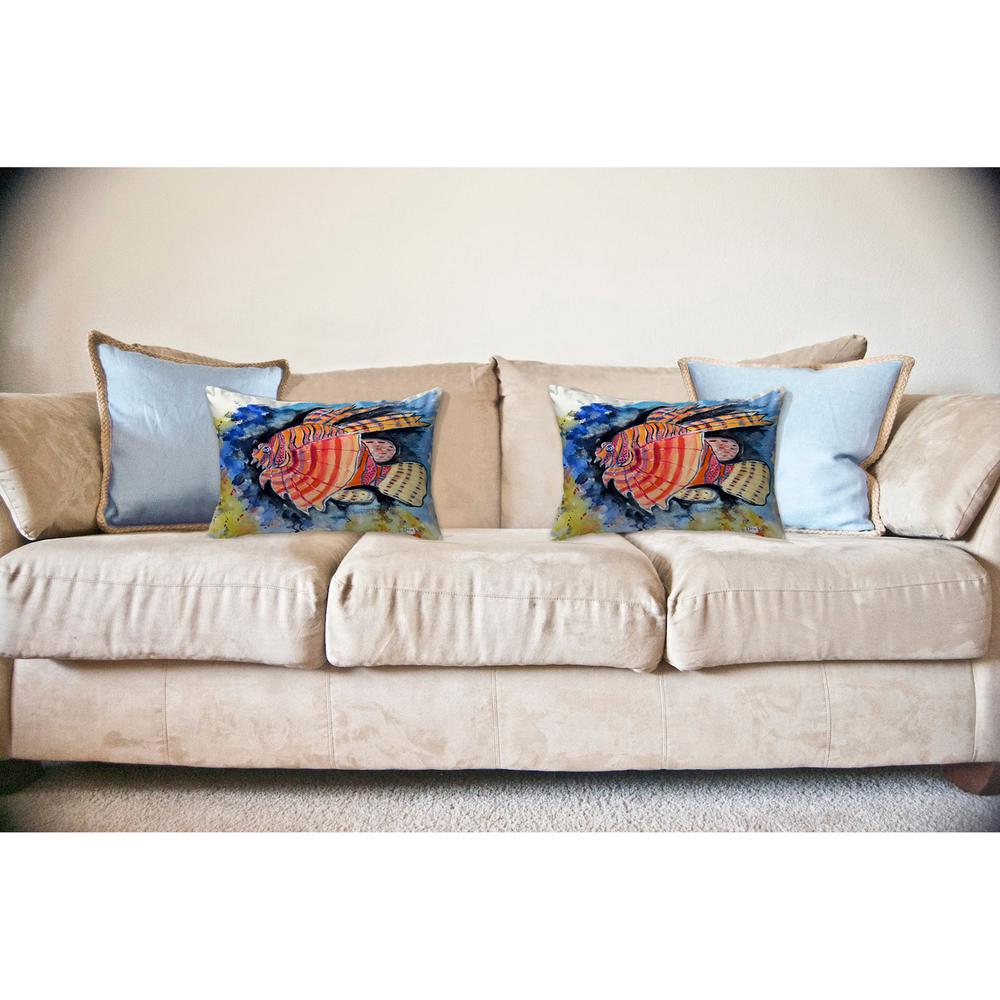 Betsy's Lion Fish No Cord Pillow 16x20. Picture 2