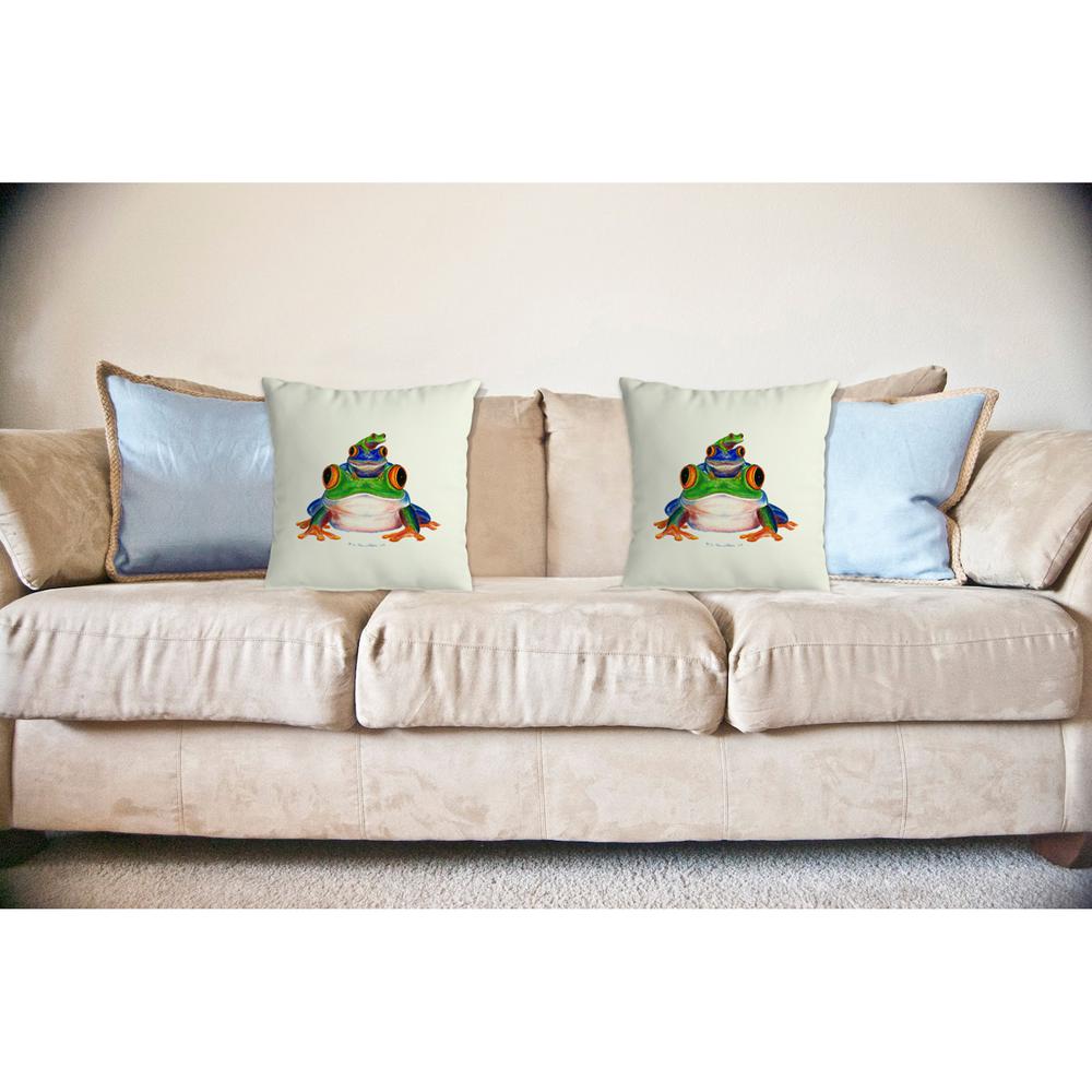 Stacked Frogs No Cord Pillow 18x18. Picture 2