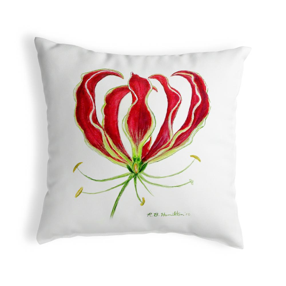 Red Lily No Cord Pillow 18x18. Picture 1