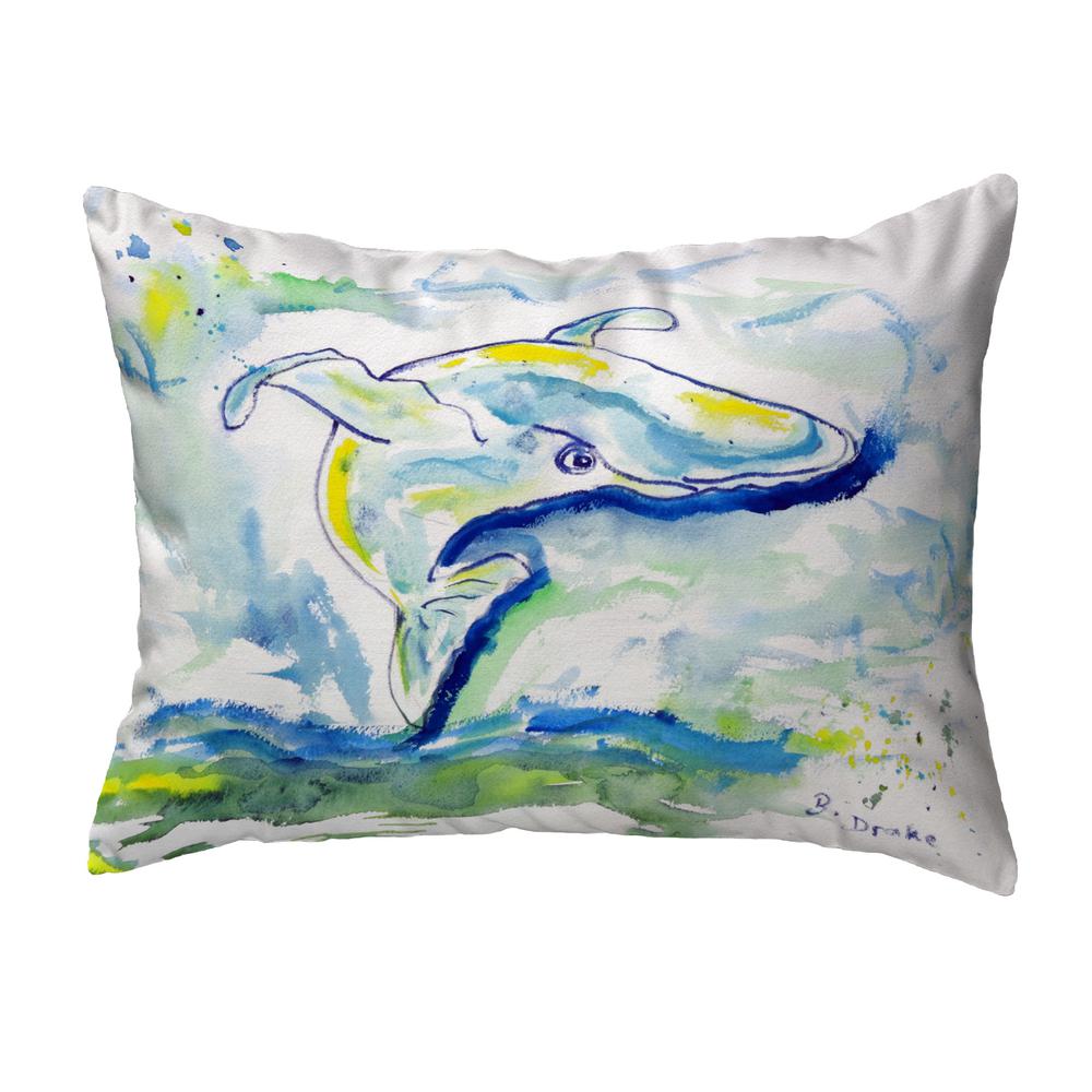 Blue Whale No Cord Pillow 16x20. Picture 1