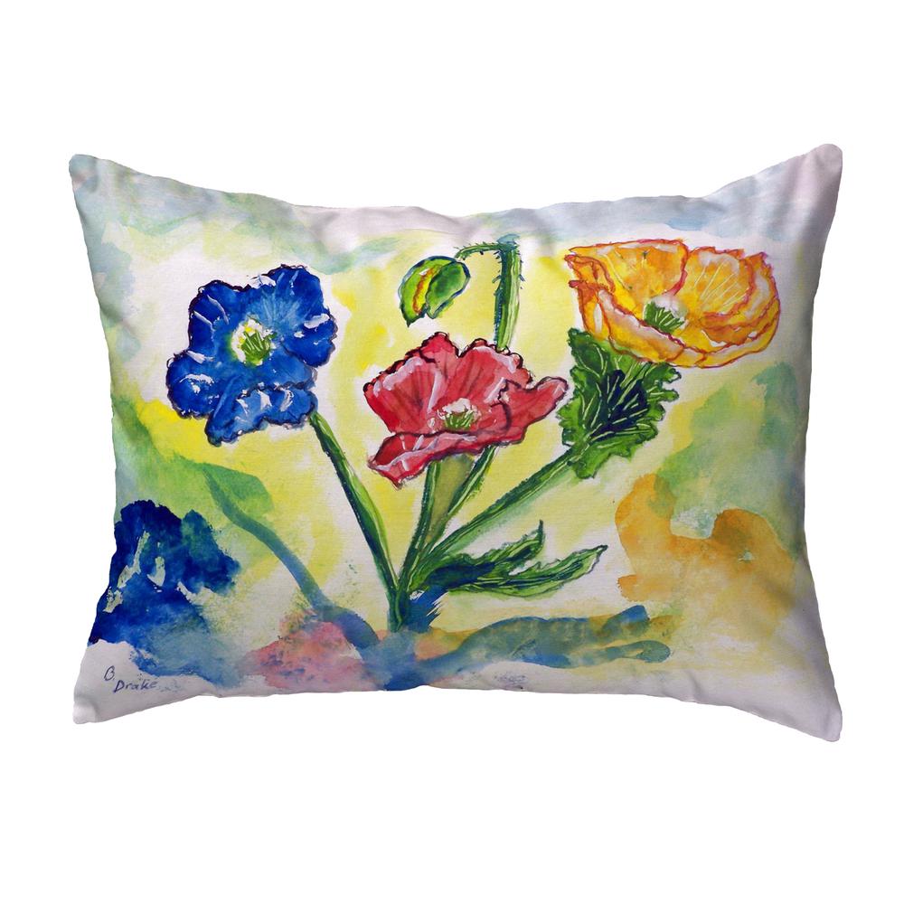 Bugs & Poppies No Cord Pillow 16x20. Picture 1