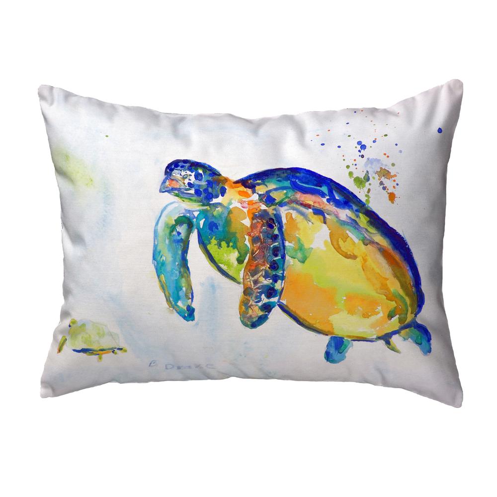 Blue Sea Turtle II No Cord Pillow 16x20. Picture 1