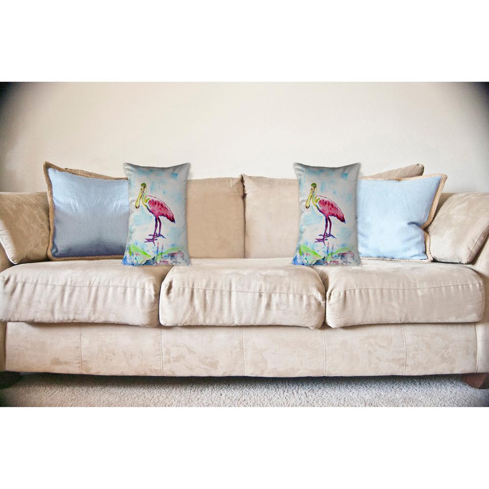 Betsy's Pink Spoonbill No Cord Pillow 16x20. Picture 2