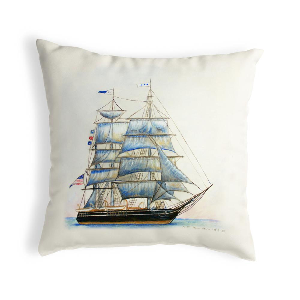 Whaling Ship No Cord Pillow 18x18. Picture 1