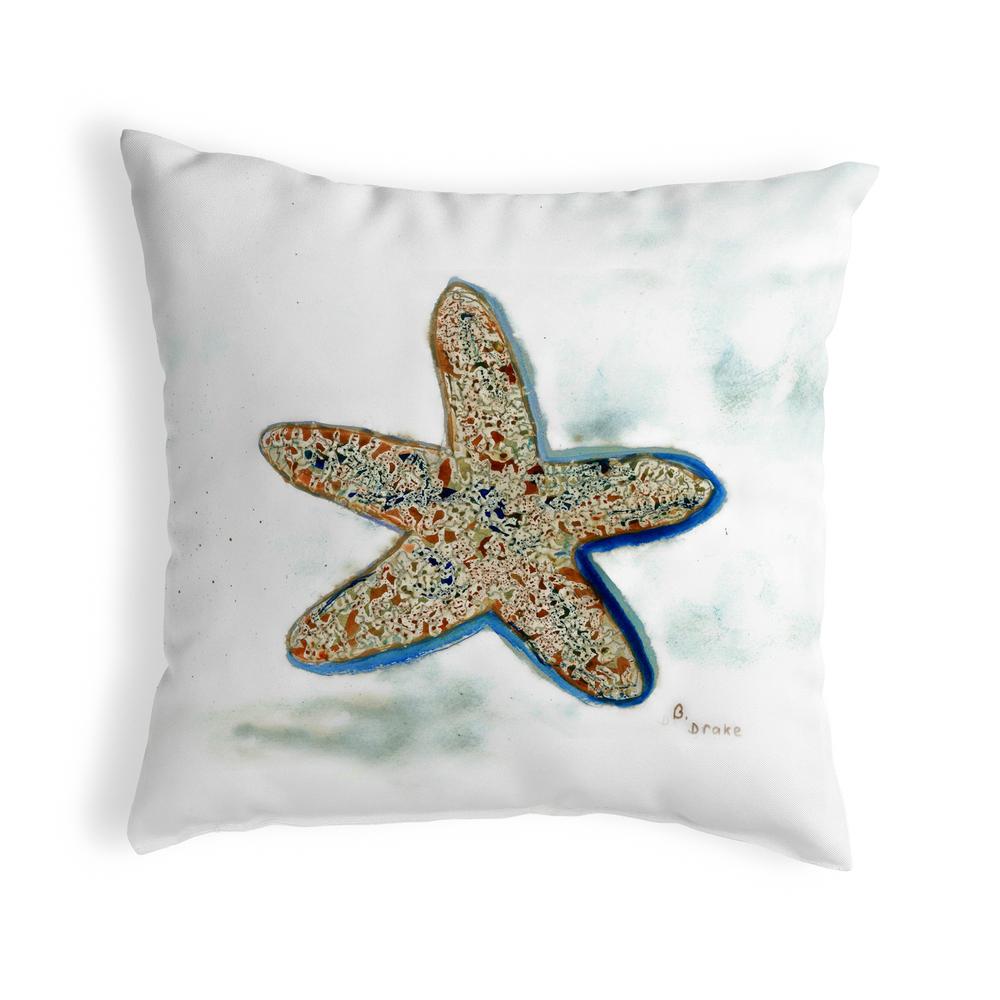 Betsy's Starfish No Cord Pillow 18x18. Picture 1