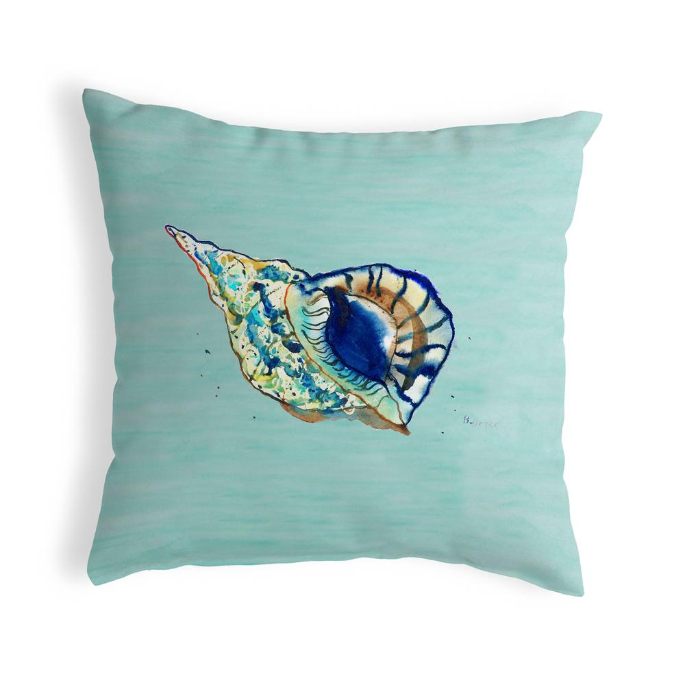 Betsy's Shell - Teal No Cord Pillow 18x18. Picture 1
