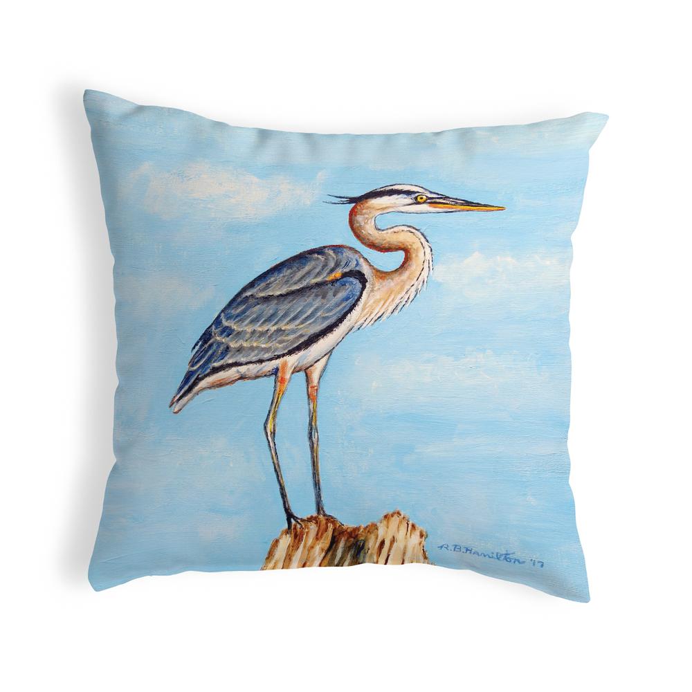 Blue Heron on Stump No Cord Pillow 18x18. Picture 1