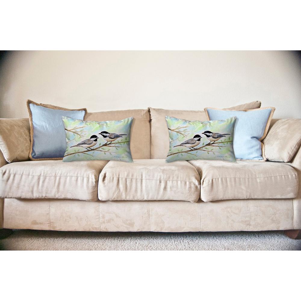 Dick's Chickadees No Cord Pillow 16x20. Picture 2