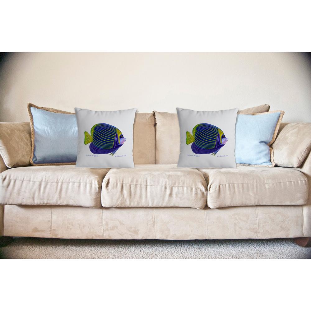 Emperor Angelfish Noncorded Indoor/Outdoor Pillow 18x18. Picture 2