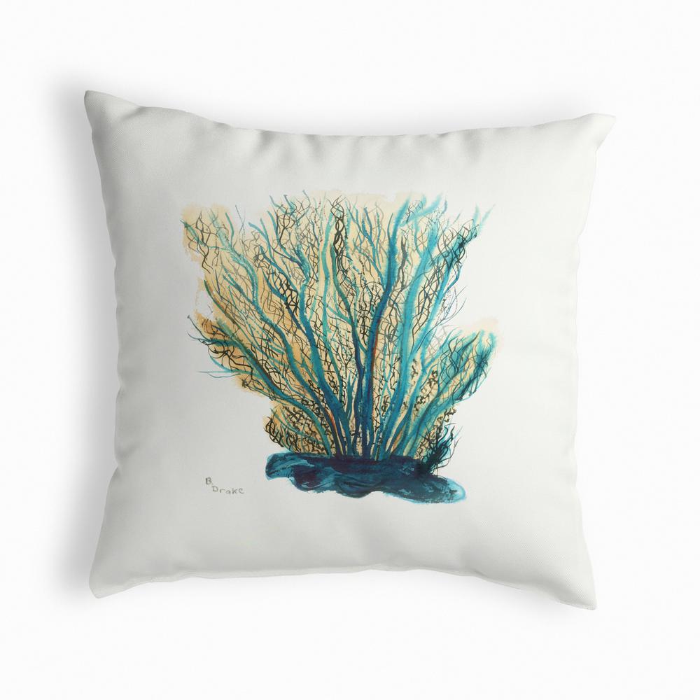 Blue Coral No Cord Pillow 18x18. Picture 1