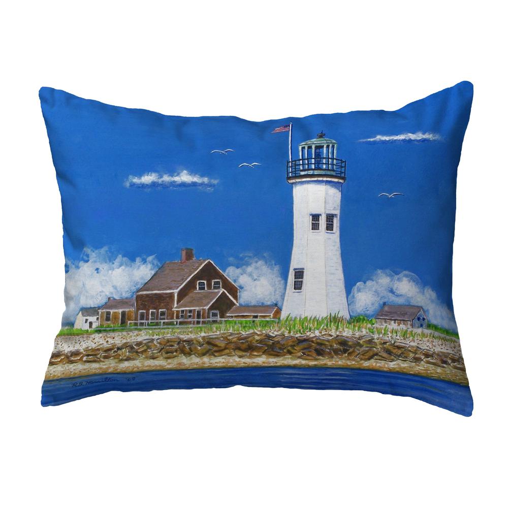 Scituate MA Lighthouse No Cord Pillow 16x20. Picture 1