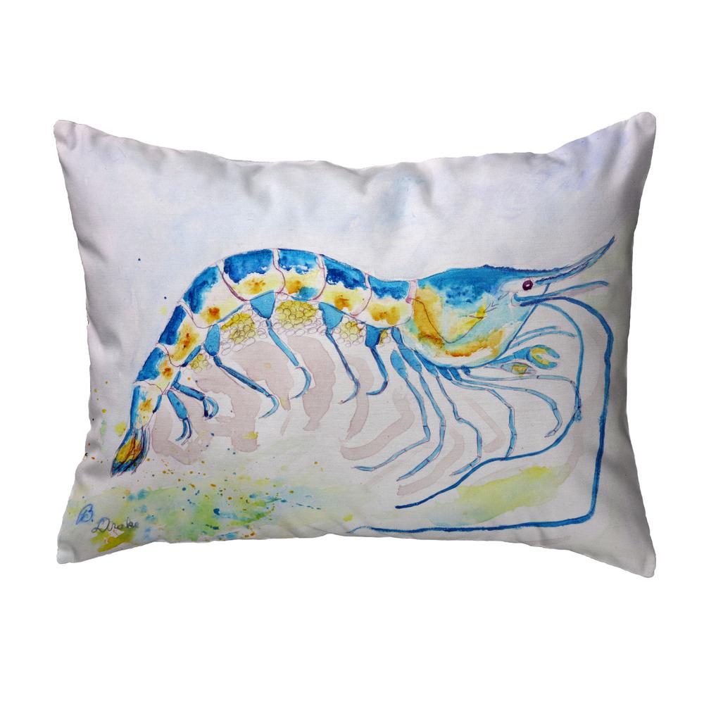Blue Shrimp Noncorded Indoor/Outdoor Pillow 16x20. Picture 1