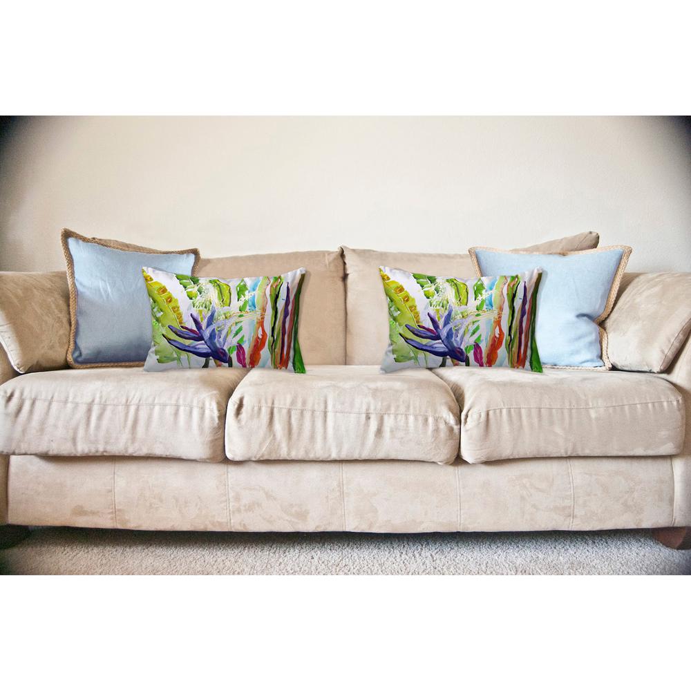 Abstract Bird of Paradise No Cord Pillow 16x20. Picture 2