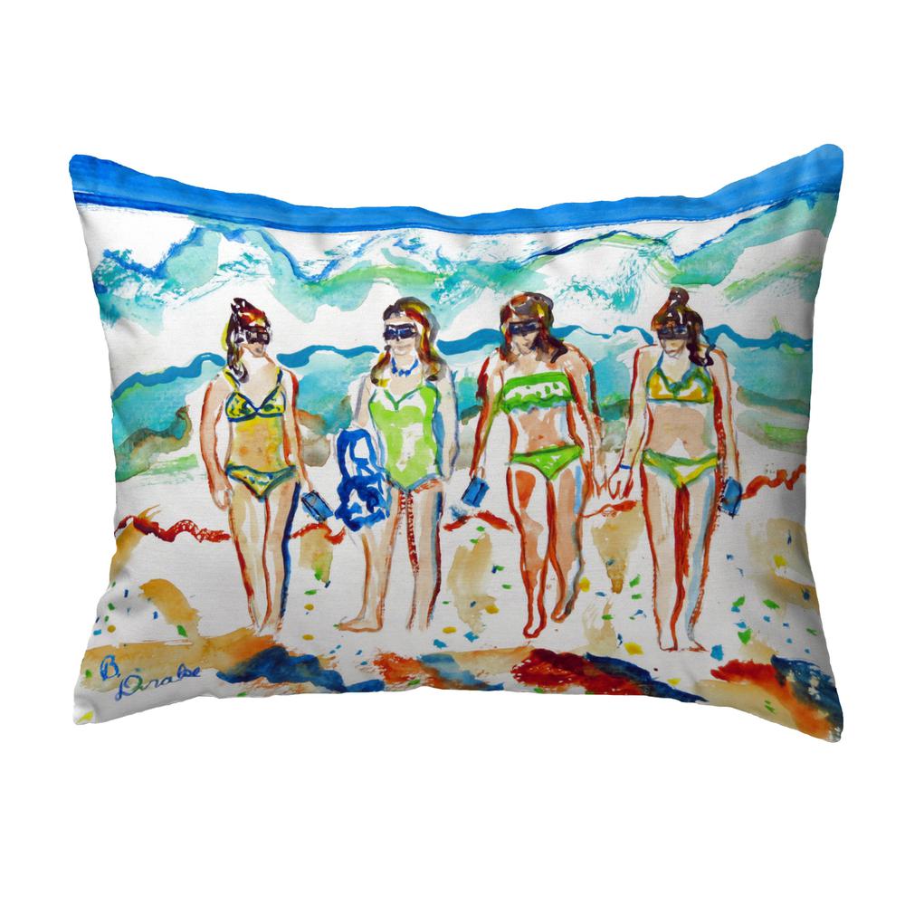 Girls Walking Noncorded Pillow 16x20. Picture 1