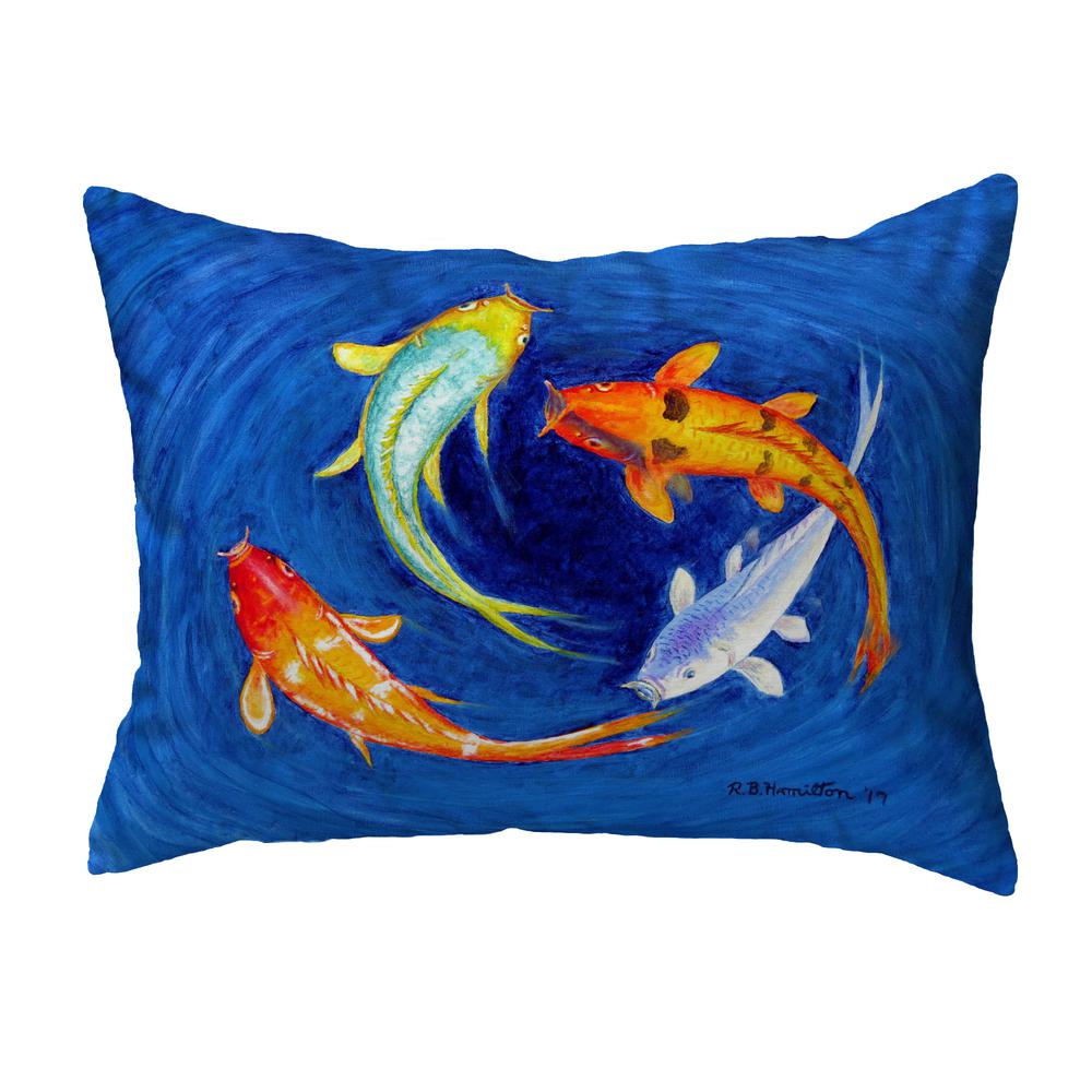 Swirling Koi Noncorded Indoor/Outdoor Pillow 16x20. Picture 1