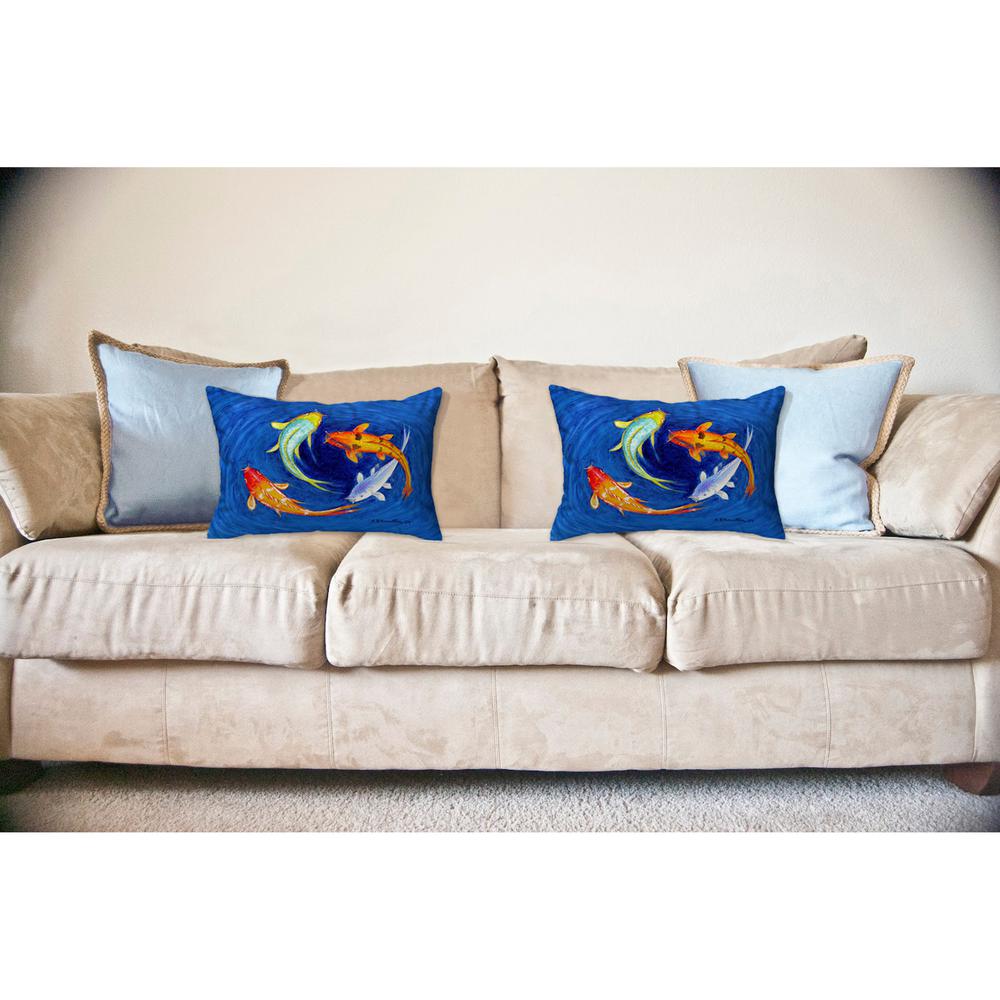 Swirling Koi Noncorded Indoor/Outdoor Pillow 16x20. Picture 2