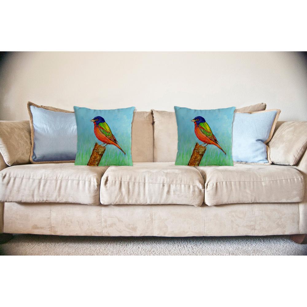 Painted Bunting No Cord Pillow 18x18. Picture 2