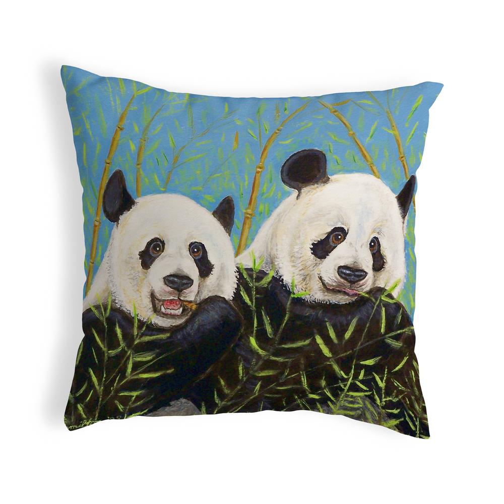Pandas No Cord Pillow 18x18. Picture 1