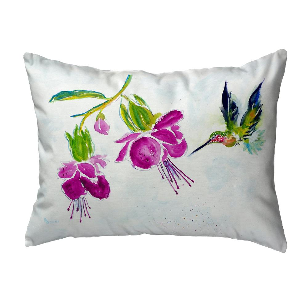 Purple Hummingbird No Cord Pillow 16x20. Picture 1