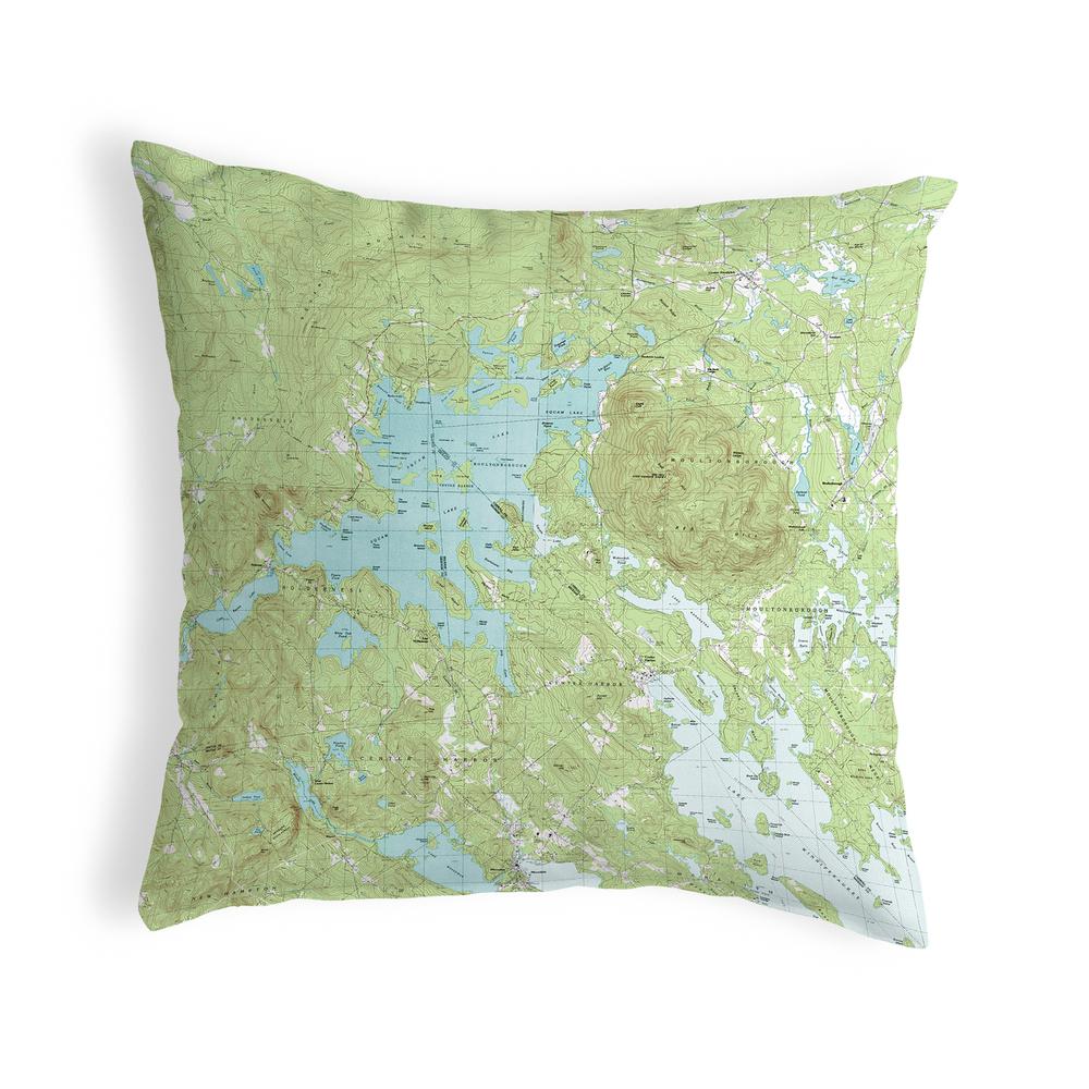 Squam Lake, NH Nautical Map Noncorded Indoor/Outdoor Pillow 18x18. Picture 1