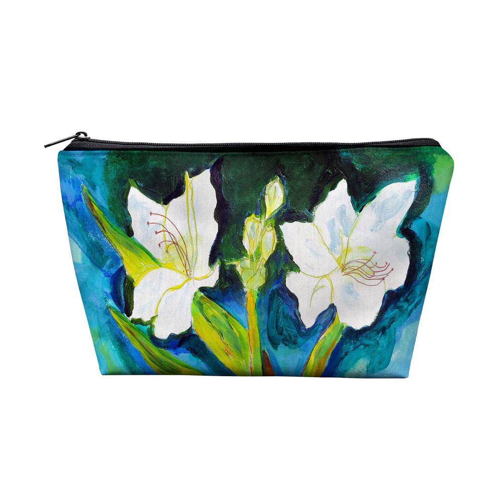 White Lilies Pouch 8.5x6. Picture 1