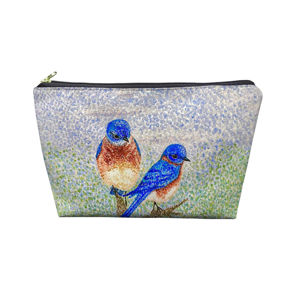 Two Blue Birds Pouch 8.5x6. Picture 1