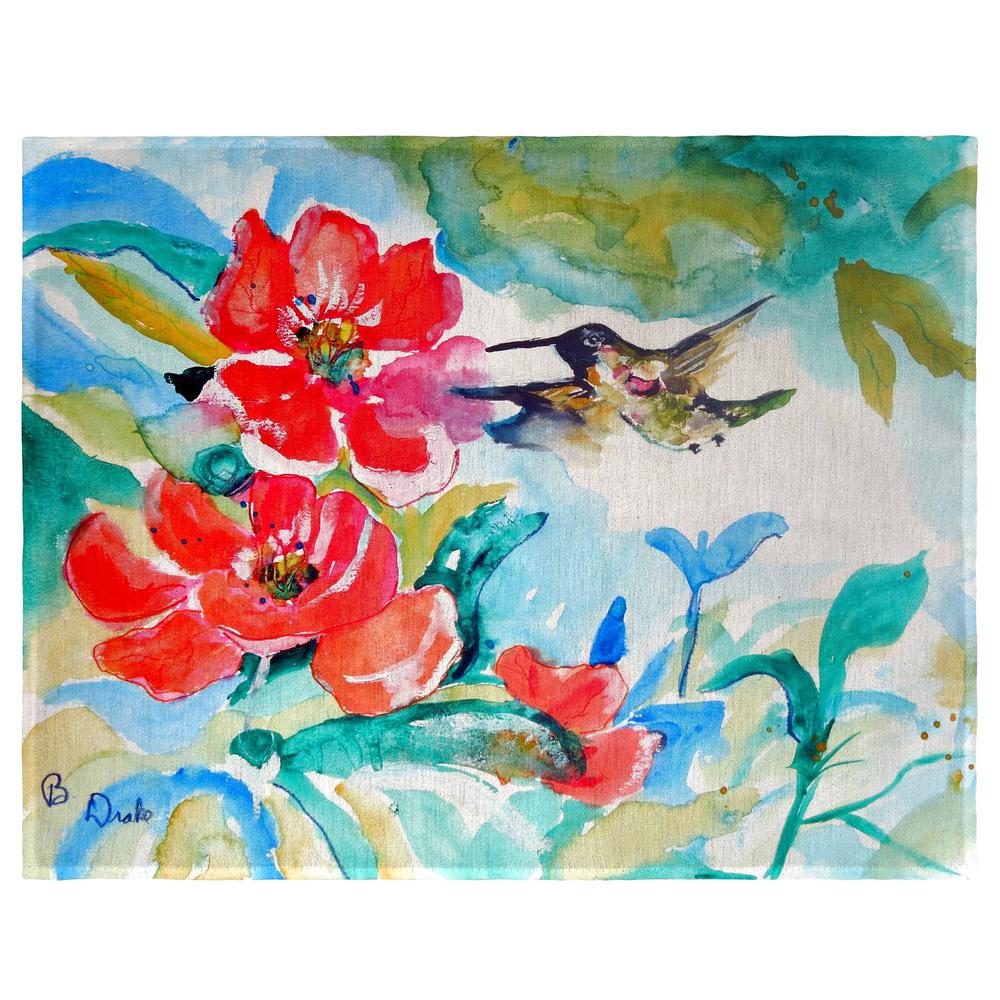 Hummingbird & Red Flower Place Mat Set of 4. The main picture.