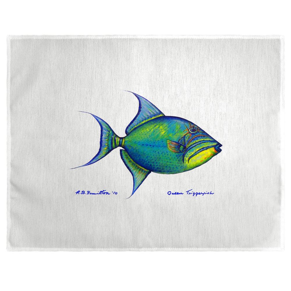 Trigger Fish on White Place Mat Set of 4. Picture 1