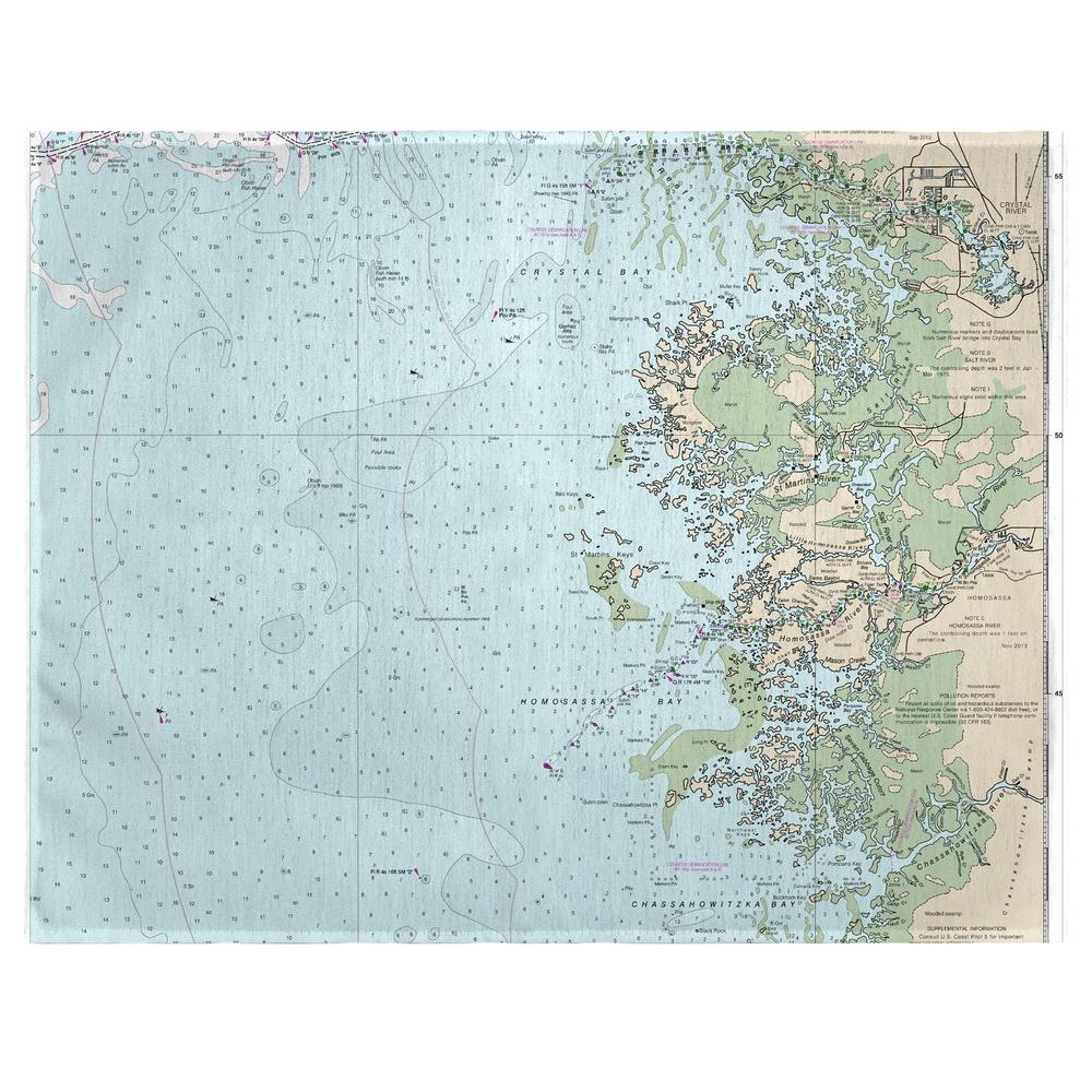 Crystal River, FL Nautical Map Place Mat Set of 4. Picture 1