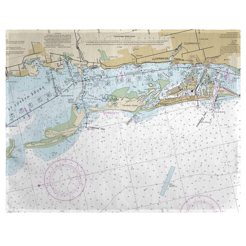 Clearwater Harbor, FL Nautical Map Place Mat Set of 4. Picture 1