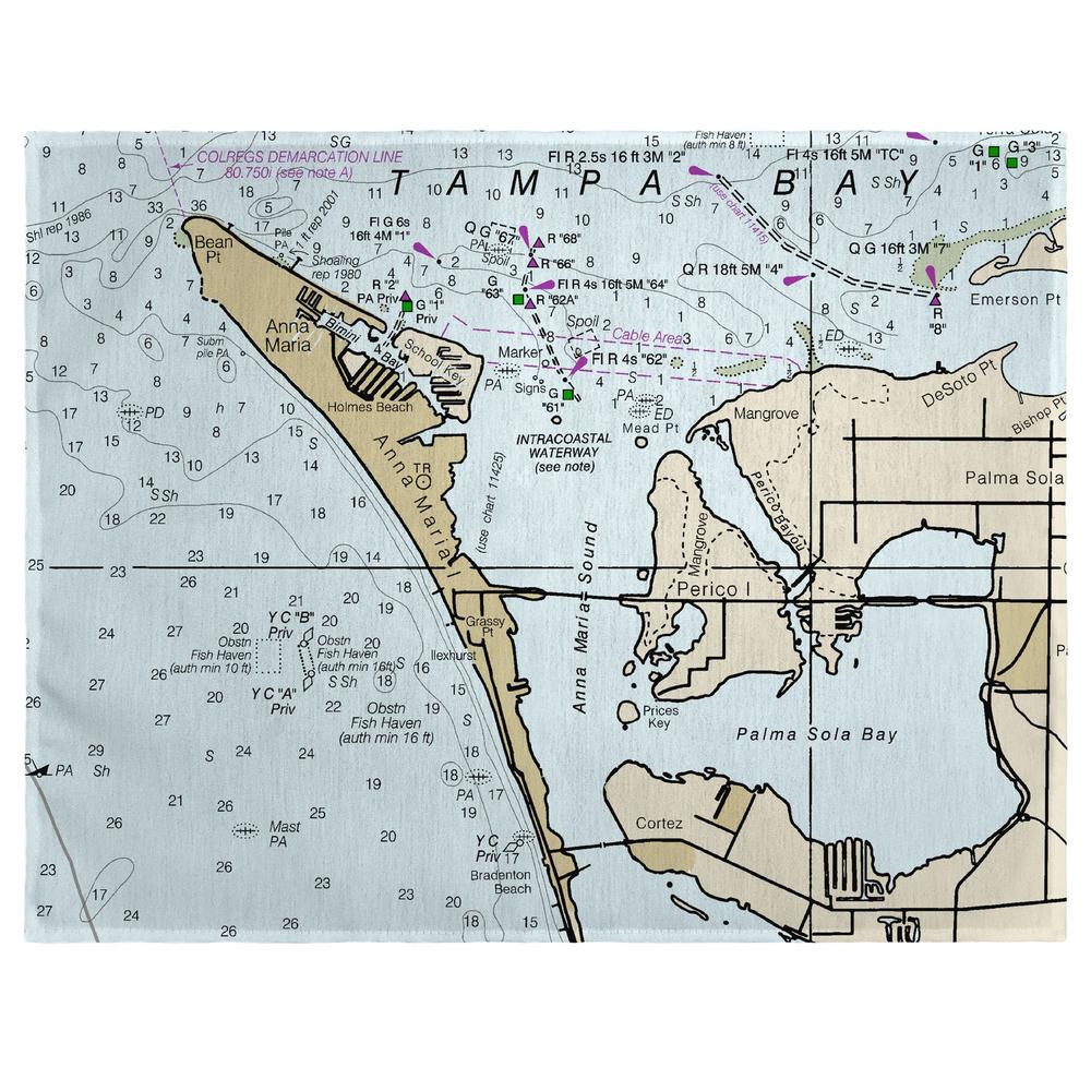 Anna Maria Island, FL Nautical Map Place Mat Set of 4. Picture 1