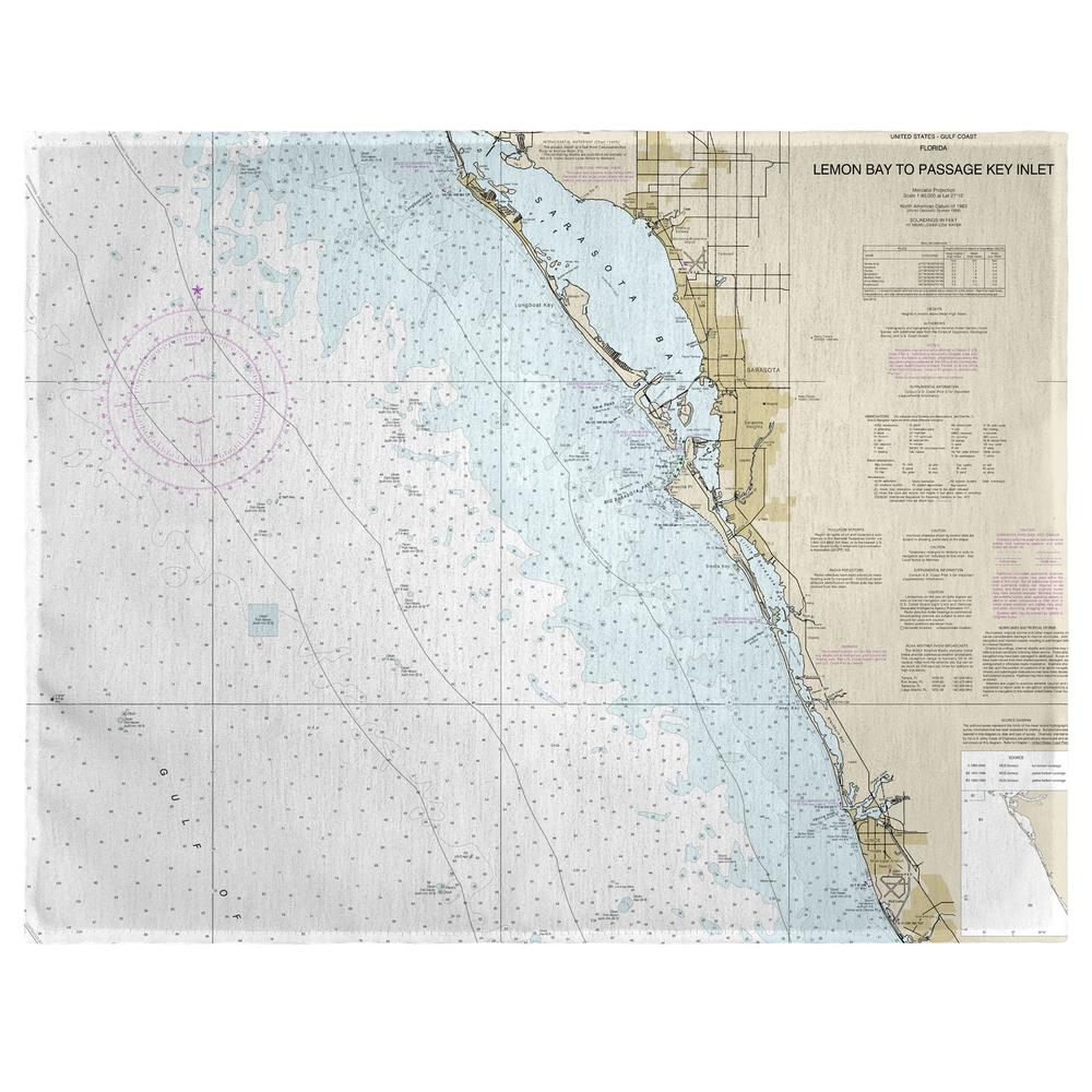 Venice, FL Nautical Map Place Mat Set of 4. Picture 1