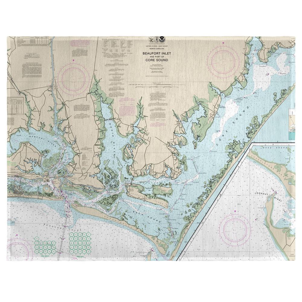 Beaufort Inlet and Part of Core Sound, NC Nautical Map Place Mat Set of 4. Picture 1