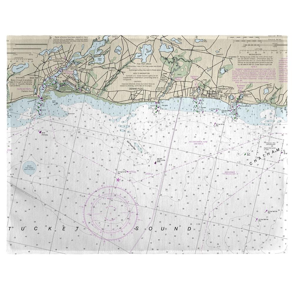 Harwich Port, MA Nautical Map Place Mat Set of 4. Picture 1