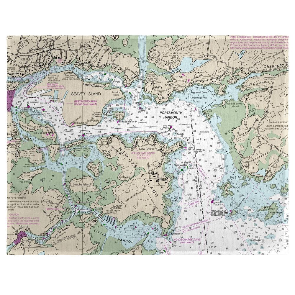 Portsmouth Harbor, NH Nautical Map Place Mat Set of 4. Picture 1