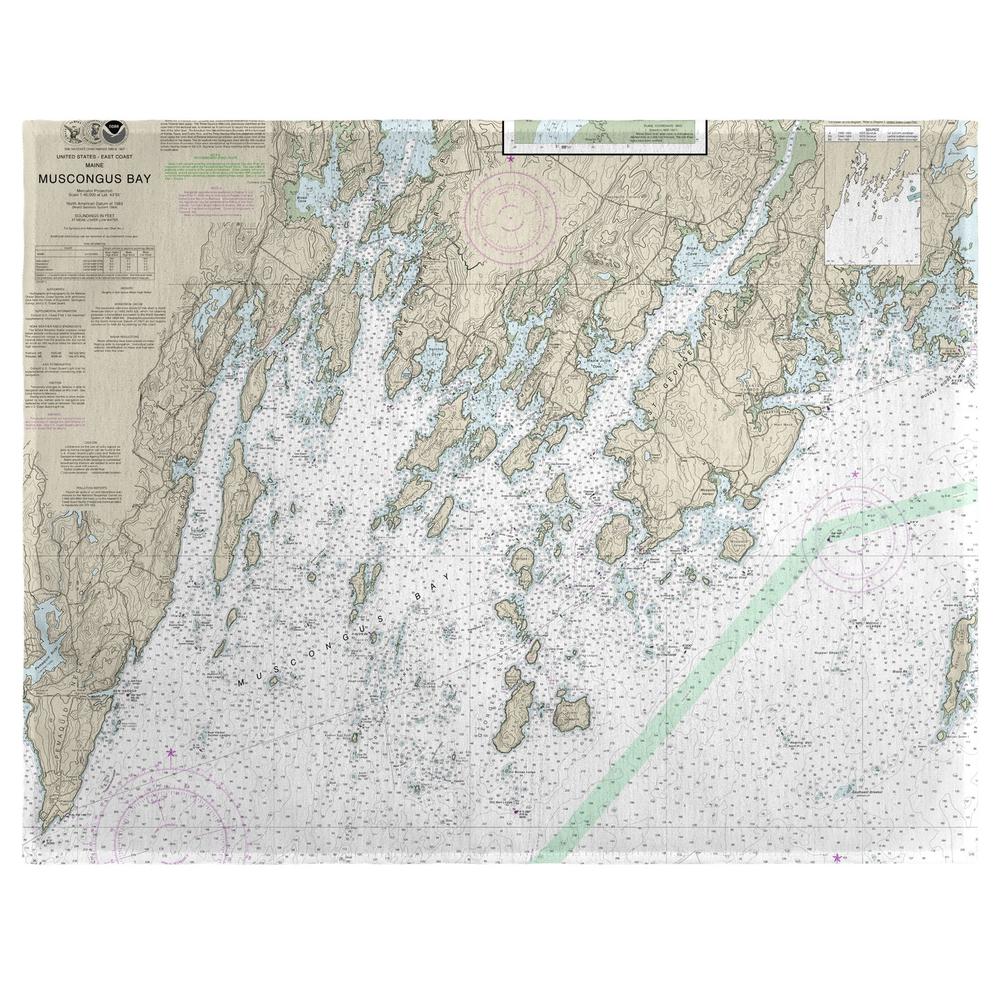 Muscongus Bay, ME Nautical Map Place Mat Set of 4. The main picture.