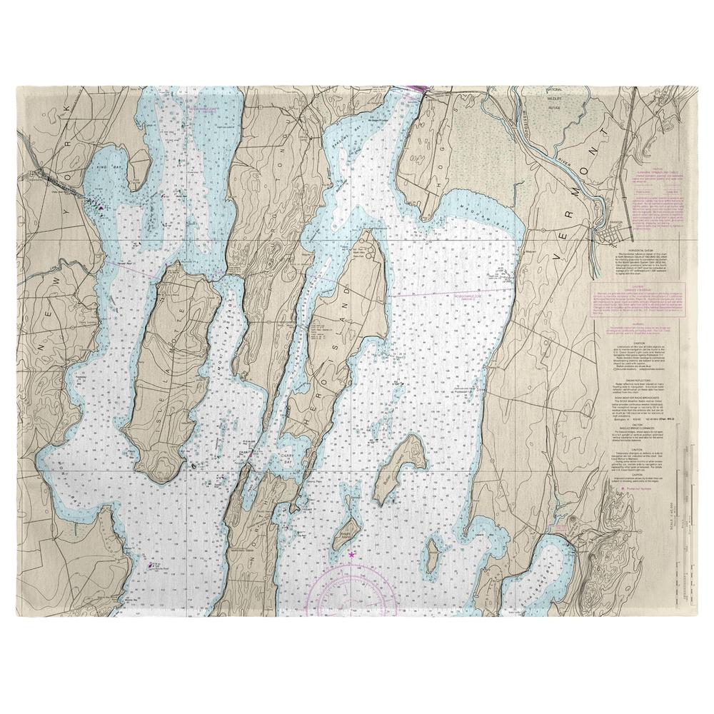 North Hero Island, VT Nautical Map Place Mat Set of 4. Picture 1