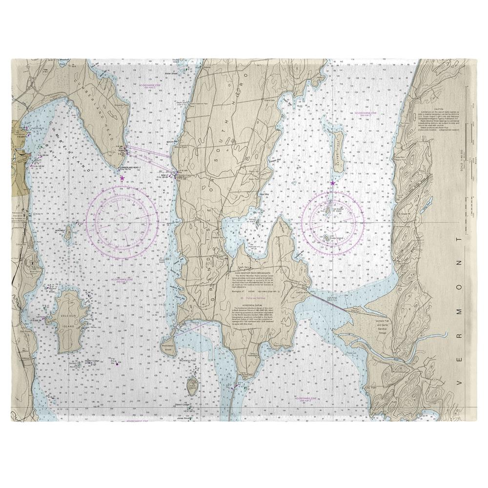 South Hero Island, VT Nautical Map Place Mat Set of 4. Picture 1