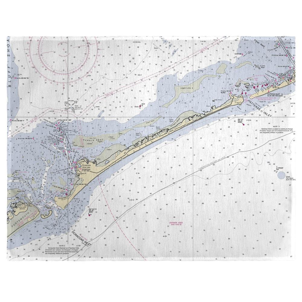 Ocracoke Inlet, NC Nautical Map Place Mat Set of 4. Picture 1