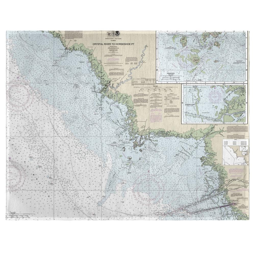 Crystal River to Horseshoe Point, FL Nautical Map Place Mat Set of 4. Picture 1