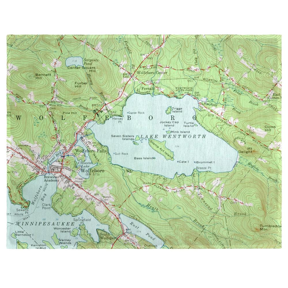 Lake Wentworth, NH Nautical Map Place Mat Set of 4. Picture 1