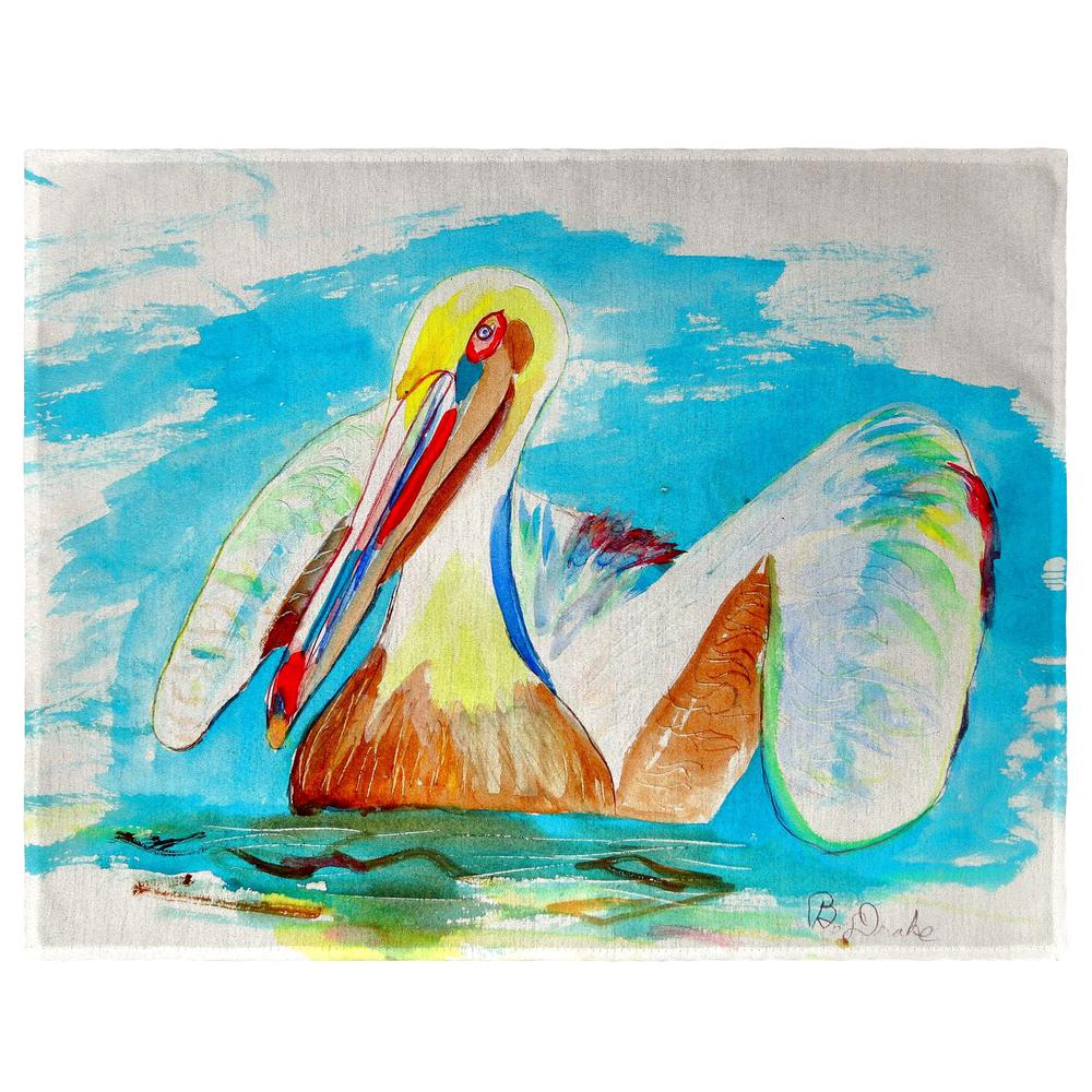 Pelican in Teal Place Mat Set of 4. Picture 1