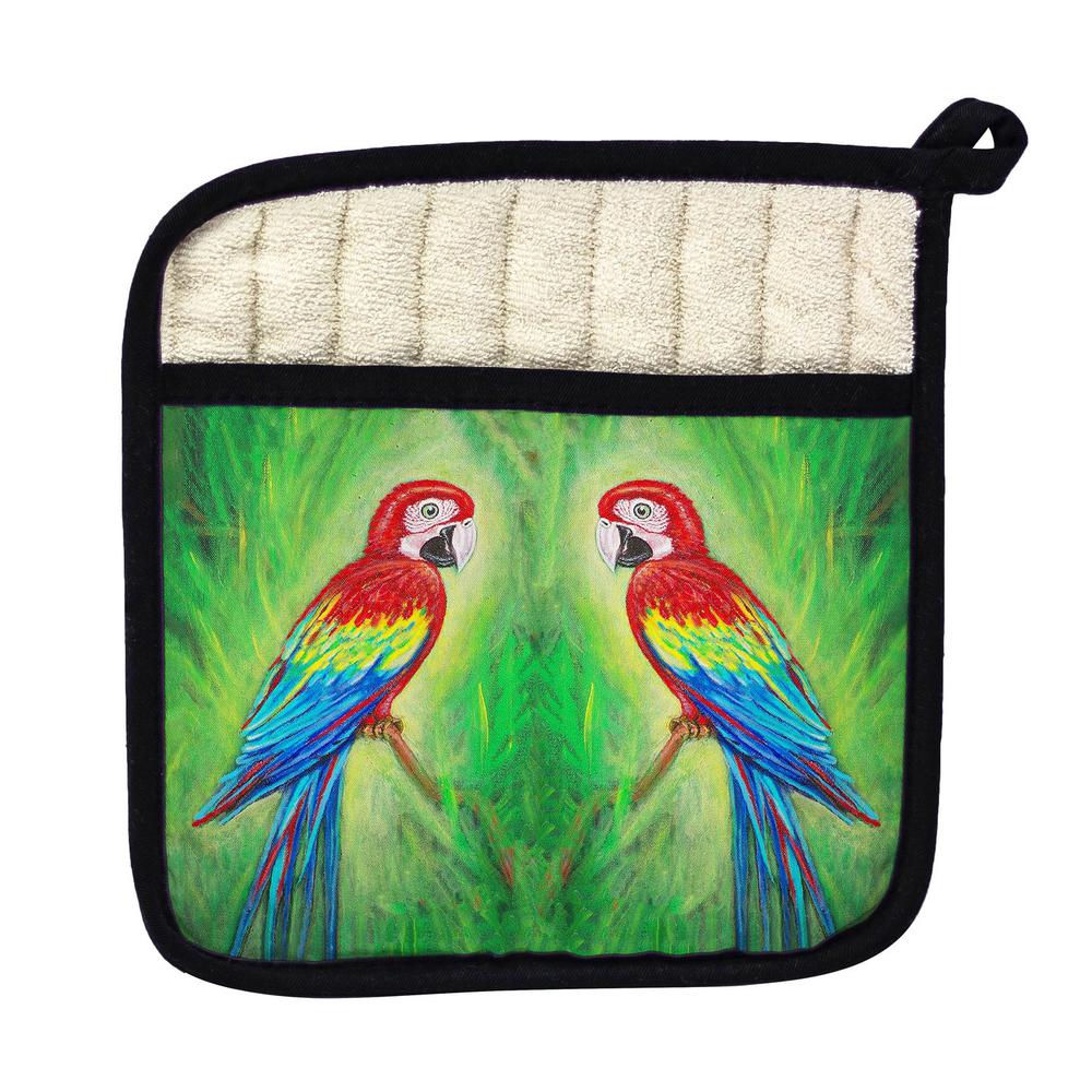 Red Macaws Pot Holder. Picture 1