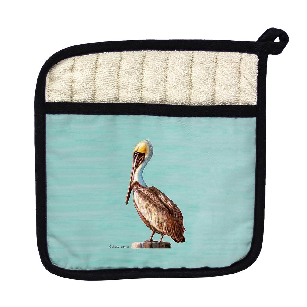Pelican - Teal Pot Holder. Picture 1