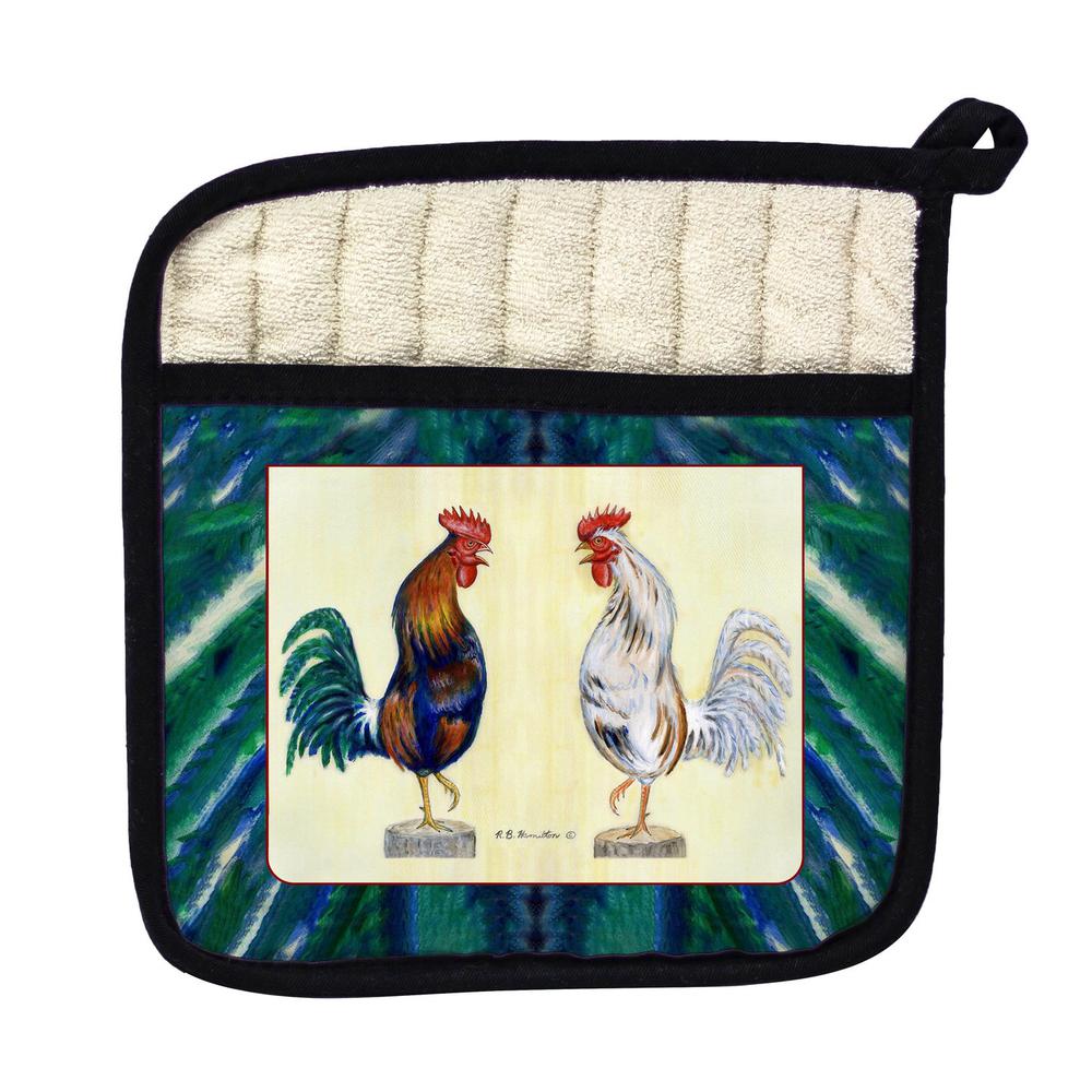 Roosters Pot Holder. Picture 1