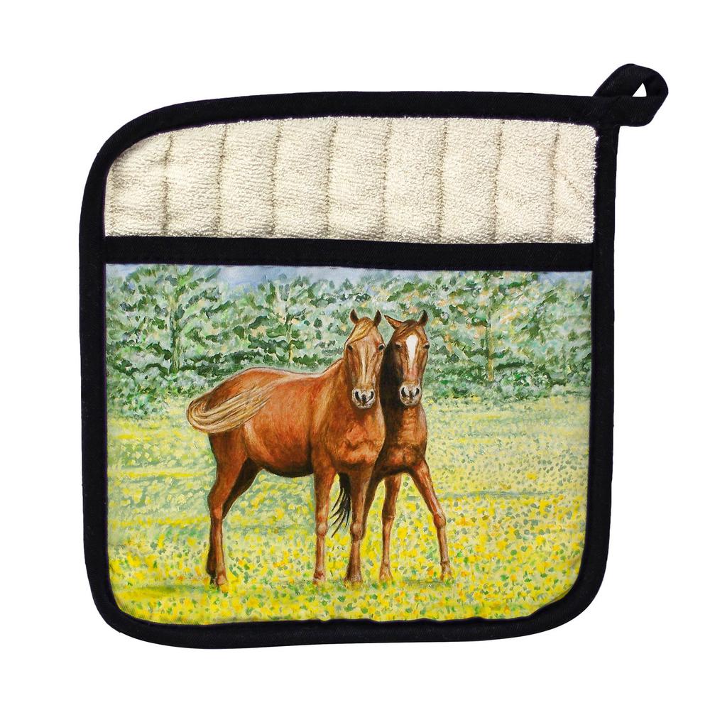 Two Horses Pot Holder. Picture 1
